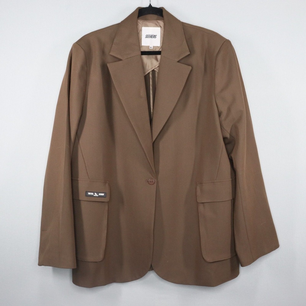 Sisters and Seekers Blazer Womens Sz UK Large US 10-12 Brown Country Oversized